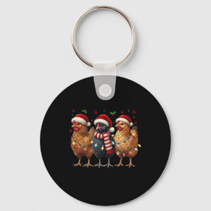 Chaveiro Feliz Natal De Frango Luz De Animal Farmer Xmas