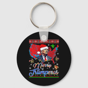 Chaveiro Feliz Natal Donald Trump Papais noeis Xmas