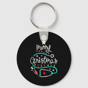 Chaveiro Feliz Natal Enfermeira Médico Estetoscópio Natal