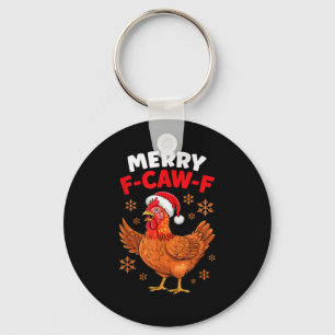 Chaveiro Feliz Natal Engraçado Galinha Papai Noel F-caw-f
