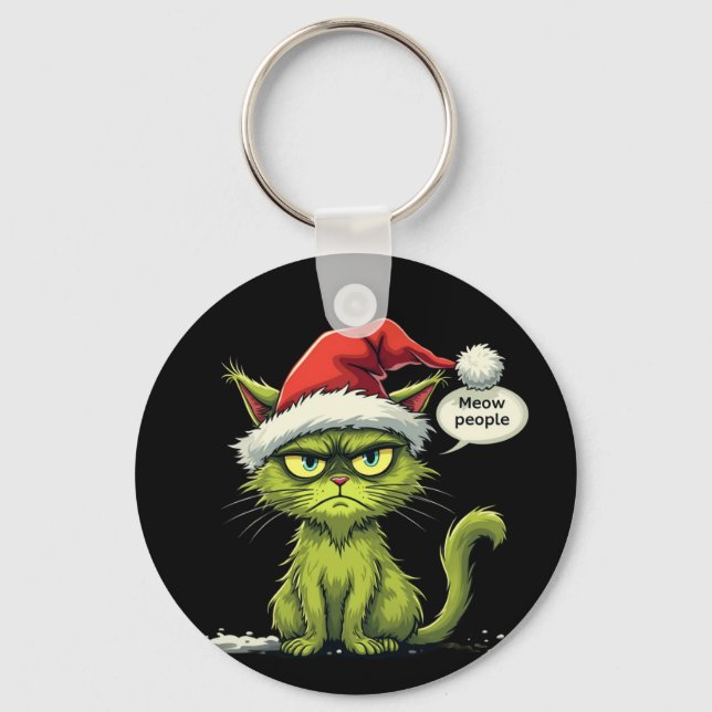 Chaveiro Feliz Natal "Ew Pessoas" Amantes de Gato Feliz (Frente)