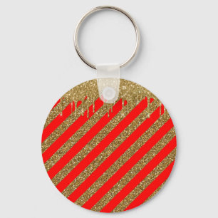 Chaveiro Feliz Natal - faixa vermelha de brilho