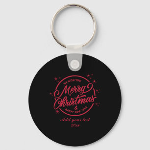 Chaveiro Feliz Natal Feliz Ano Novo Camiseta T Grafia Verme