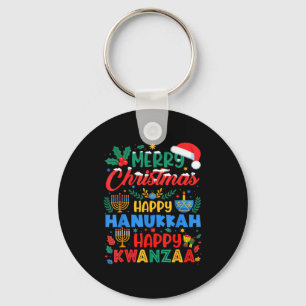 Chaveiro Feliz Natal Feliz Hanukkah E Feliz Kwanzaa H