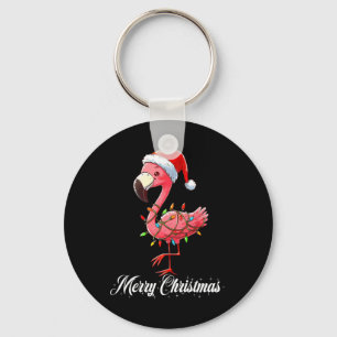 Chaveiro Feliz Natal Flamingo Papais noeis Fa La La Mingo C
