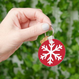 Chaveiro Feliz Natal Floco de Neve Férias Inverno