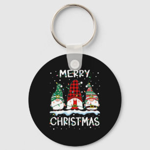 Chaveiro Feliz Natal Gnomo Família de Xadrezes Buffalo Xmas
