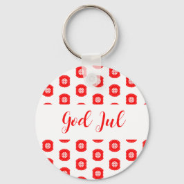 Chaveiro Feliz Natal God Jul padrão escandinavo presente