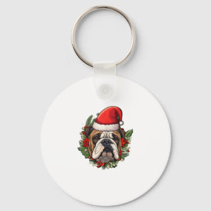 Chaveiro Feliz Natal Inglês Buldogue