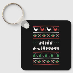 Chaveiro Feliz Natal - Língua de Sinais Americana I