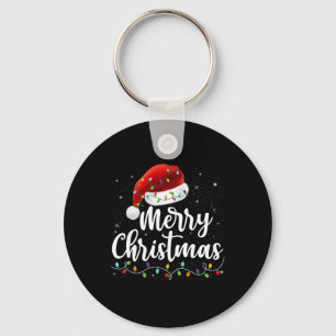 Chaveiro Feliz Natal Luz Vermelha Santa Hat Família Xmas M