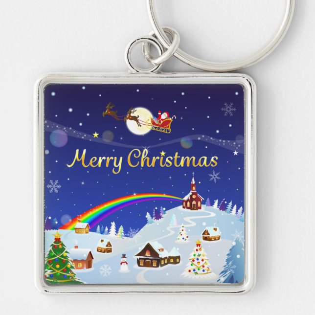 Chaveiro Feliz Natal na Lua Cheia (Frente)