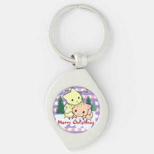 Chaveiro Feliz Natal na neve, nome personalizado