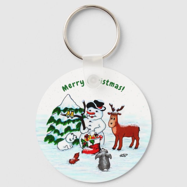 Chaveiro Feliz Natal! Neve com Amigos (Frente)
