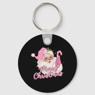 Chaveiro Feliz Natal Papai Noel Rosa Vintage Retro Xma