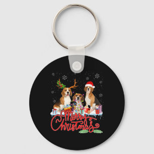 Chaveiro Feliz Natal Papais noeis De Cachorro Reindeer Ligh
