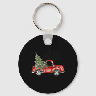 Chaveiro Feliz Natal Red Truck Tree Família Engraçada