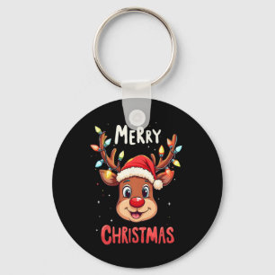 Chaveiro Feliz Natal Reindeer Red Papais noeis Homens da Fa