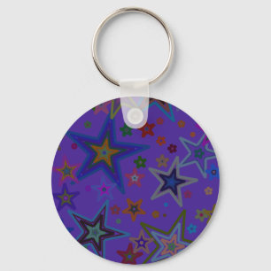 Chaveiro Feliz Natal Roxo Escuro, estrelas do céu