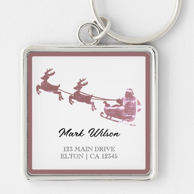 Chaveiro Feliz Natal | Tipografia Vermelha (Frente)