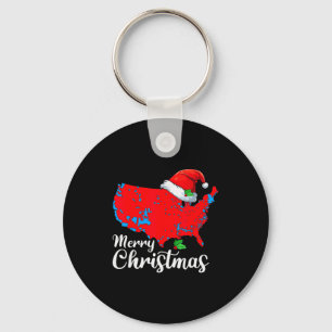 Chaveiro Feliz Natal Trump Patriótico Mapa EUA 2024 Papai N
