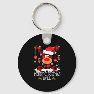 Chaveiro Feliz Natal Ya ll Buffalo Red Xadrez Reindeer S