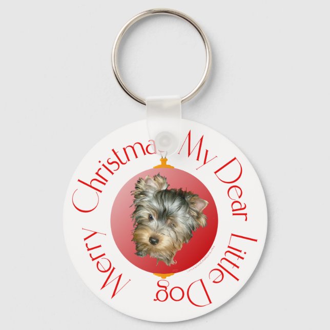 Chaveiro Feliz Natal Yorkshire Terrier (Frente)