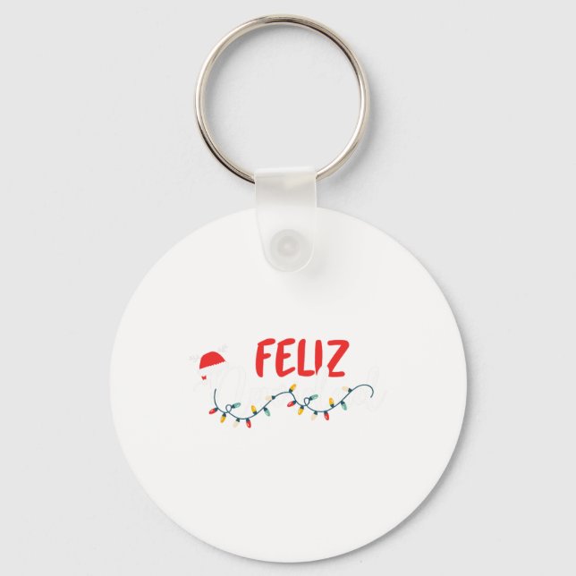 Chaveiro Feliz Navidad Feliz Natal Felry Luzes de Natal (Frente)