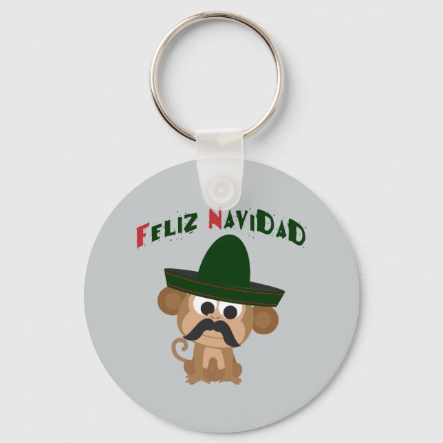 Chaveiro Feliz Navidad! Macaco-macaco (Frente)