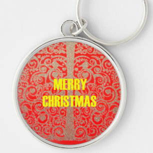 Chaveiro Feliz Ouro de Natal Red Snow Hearts