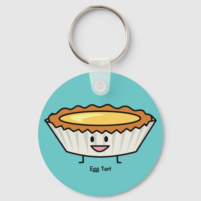 Chaveiro Feliz Ovo Tart Custor Sobremesa chinesa (Frente)