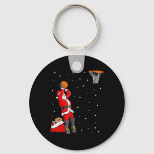 Chaveiro Feliz Papai noel de Natal Jogador de Bysketbyll -