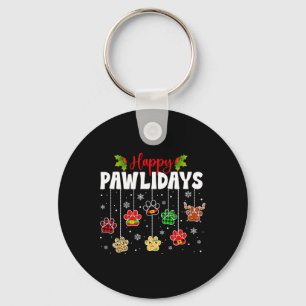 Chaveiro Feliz Pawlidays Natal Cachorro Pata Natalino Cães