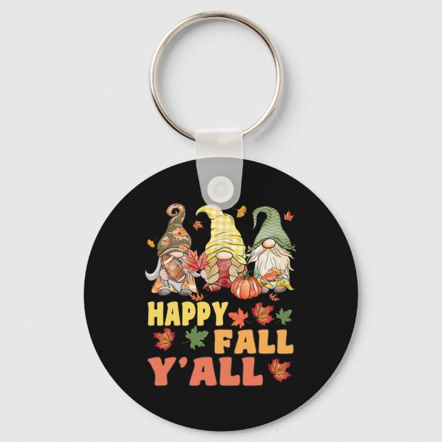 Chaveiro Feliz Queda Todos Vocês Gnomo Pumpkin Engraçado Gn (Frente)