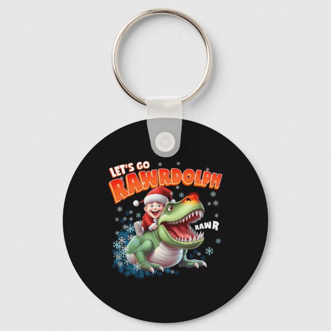 Chaveiro Feliz T-Rex Rexmas Rawrdolph Camisetas de Natal pa (Frente)