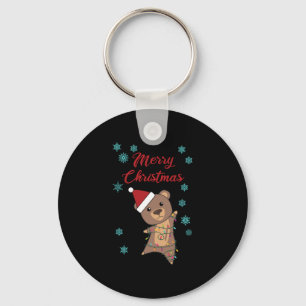 Chaveiro Feliz Ursinho de Urso de Natal