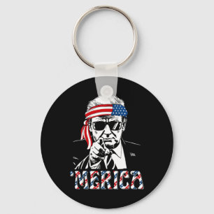 Chaveiro Feliz Vintage Trump 4 de julho América Patriótica
