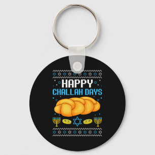 Chaveiro Felizes Dias de Challah Natal Feio Hanukkah