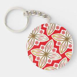 Chaveiro FELIZES HOLIDAYS | Paz e Amor | Poinsettia |