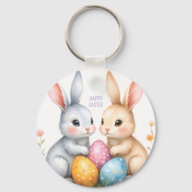 Chaveiro Felz pascoa de coelhos de Páscoa de Cana-d'Água (Frente)