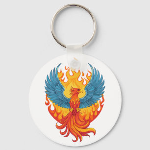 Chaveiro Fênix mitológica fantástica brilhante