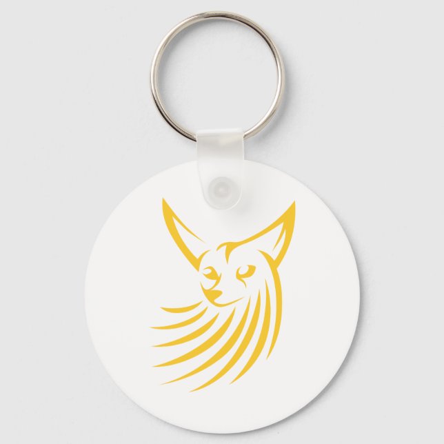 Chaveiro Fennec Fox no Estilo de Desenho de Swish (Frente)
