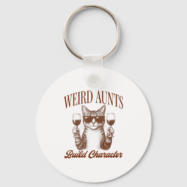 Chaveiro Feral Aunt Cat Lover Cat Auntie Weird Aunts Build  (Frente)