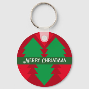 Chaveiro Feriado de Árvore de Natal Feliz Vermelho e Verde