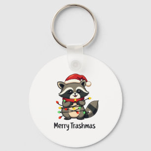 Chaveiro Feriado de Natal da feliz Trashmas Funny Raccoon