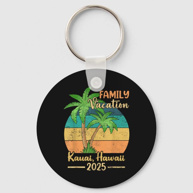Chaveiro Férias da Família Kauai Hawaii Beach 2025 Summer (Frente)