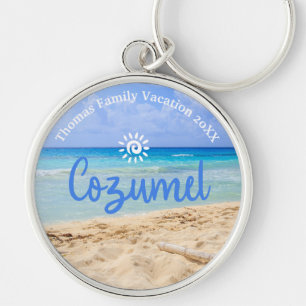 Chaveiro Férias de Praia Cozumel da Família Personalizada