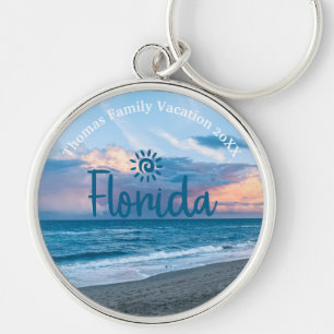Chaveiro Férias de praia da Flórida da Família Personalizad