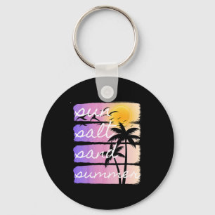 Chaveiro Férias de Verão na Praia Sal Sol Areia Pôr do Sol