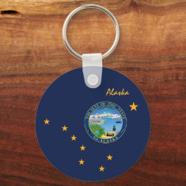 Chaveiro Férias do Alaska Flag e Alaska, patriotas/esportes